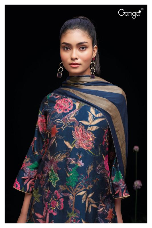 Ganga Aiko 2209 Premium Bemberg Russian Silk Salwar Kameez Wholesale Catalog 