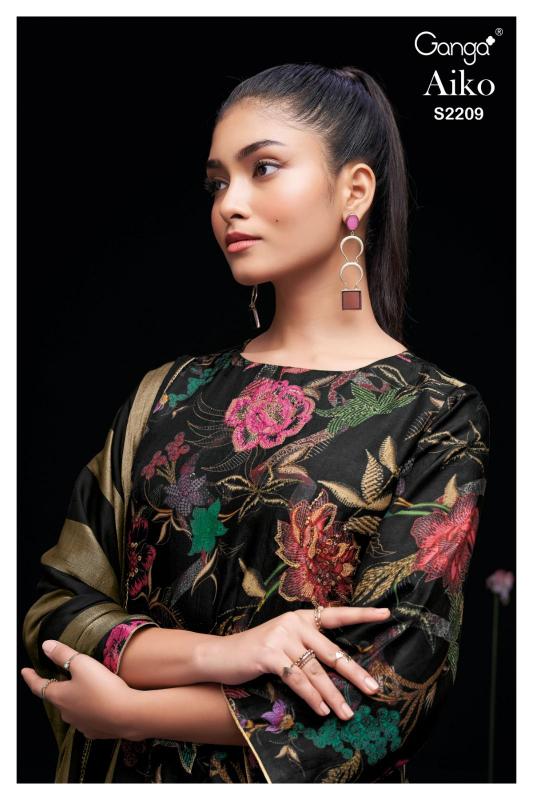 Ganga Aiko 2209 Premium Bemberg Russian Silk Salwar Kameez Wholesale Catalog 