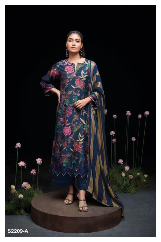 Ganga Aiko 2209 Premium Bemberg Russian Silk Salwar Kameez Wholesale Catalog 