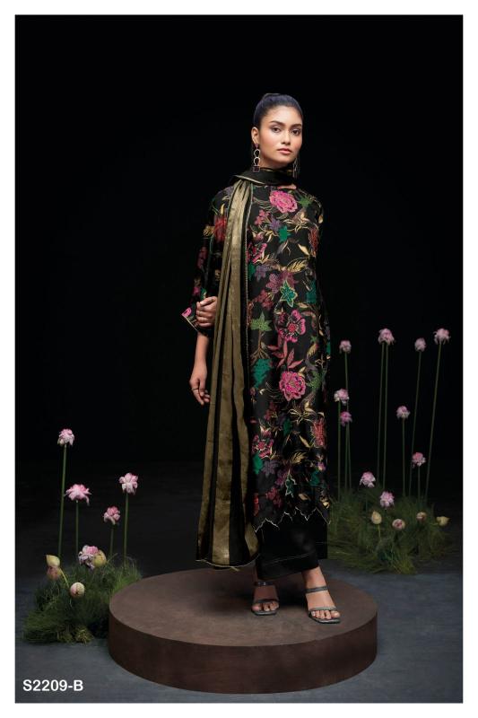 Ganga Aiko 2209 Premium Bemberg Russian Silk Salwar Kameez Wholesale Catalog 