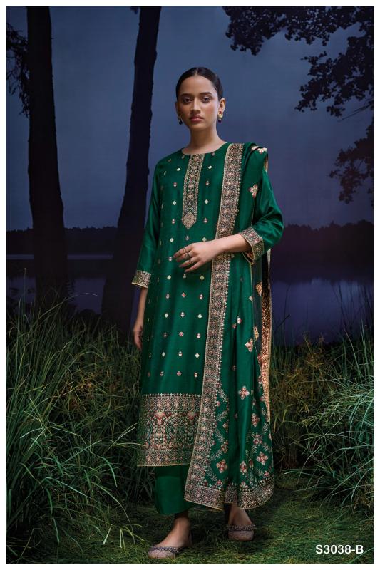 Ganga Jarmila 3038 Premium Pure Pashmina Jacquard Salwar Kameez Wholesale Catalog