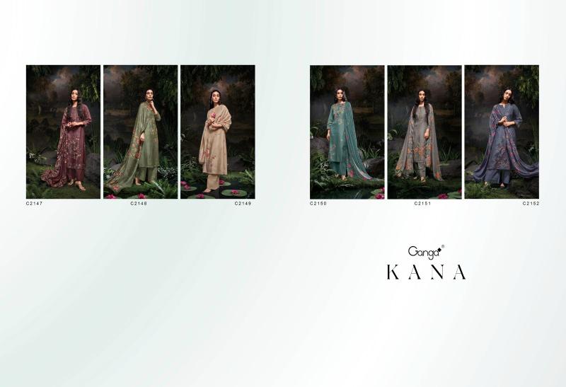 GANGA Kana Silk Jacquard Printed Salwar Kameez Wholesale Catalog
