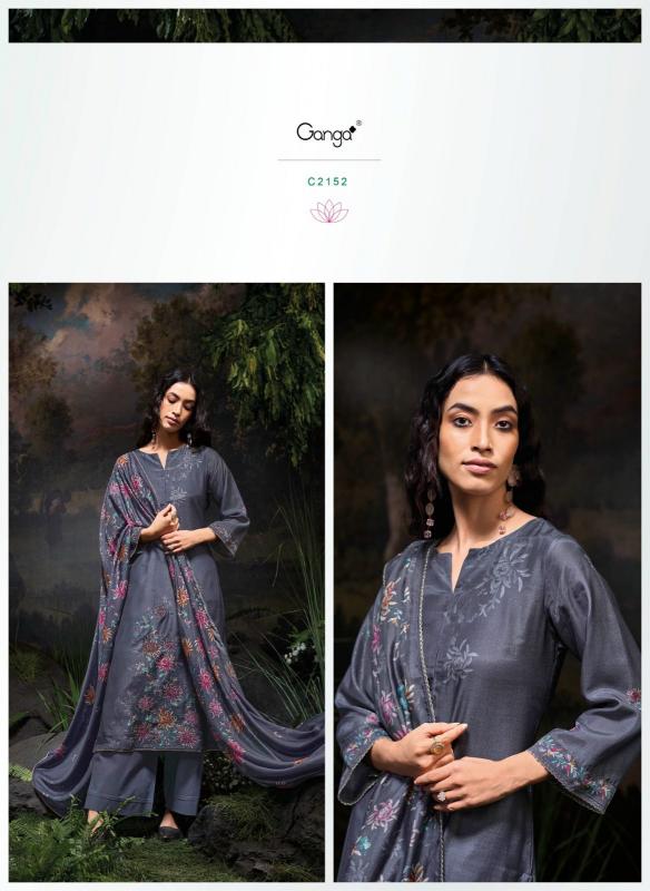 GANGA Kana Silk Jacquard Printed Salwar Kameez Wholesale Catalog