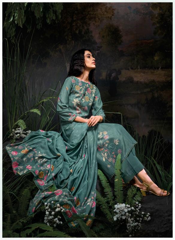 GANGA Kana Silk Jacquard Printed Salwar Kameez Wholesale Catalog