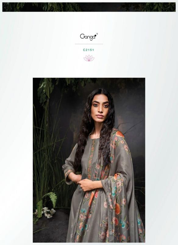 GANGA Kana Silk Jacquard Printed Salwar Kameez Wholesale Catalog