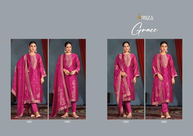 Ibiza Grace Pure Banglory Silk Jacquard Salwar Kameez Wholesale Catalog
