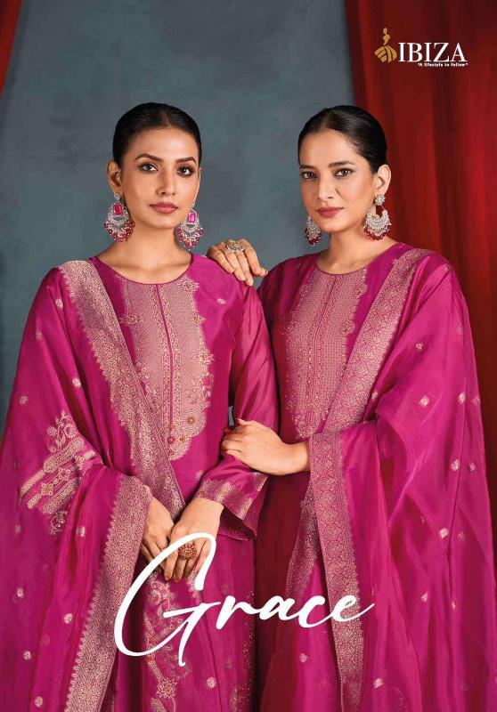 Ibiza Grace Pure Banglory Silk Jacquard Salwar Kameez Wholesale Catalog