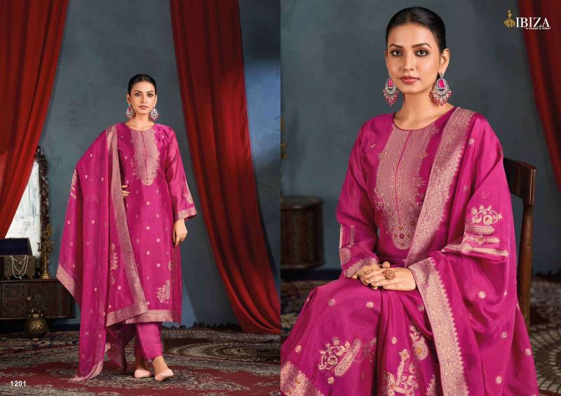 Ibiza Grace Pure Banglory Silk Jacquard Salwar Kameez Wholesale Catalog