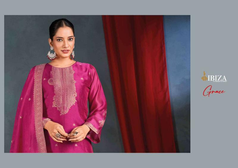 Ibiza Grace Pure Banglory Silk Jacquard Salwar Kameez Wholesale Catalog