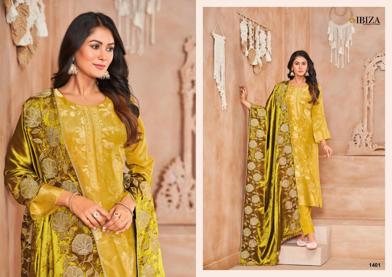 Ibiza Sadgi Vol 2 Jacquard Silk with hand work Salwar Kameez Wholesale Catalog