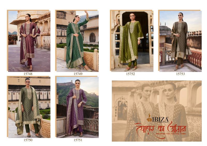 Ibiza Tyohaar Ka Angan Pure Banglory Silk Jacquard Salwar Kameez Wholesale Catalog