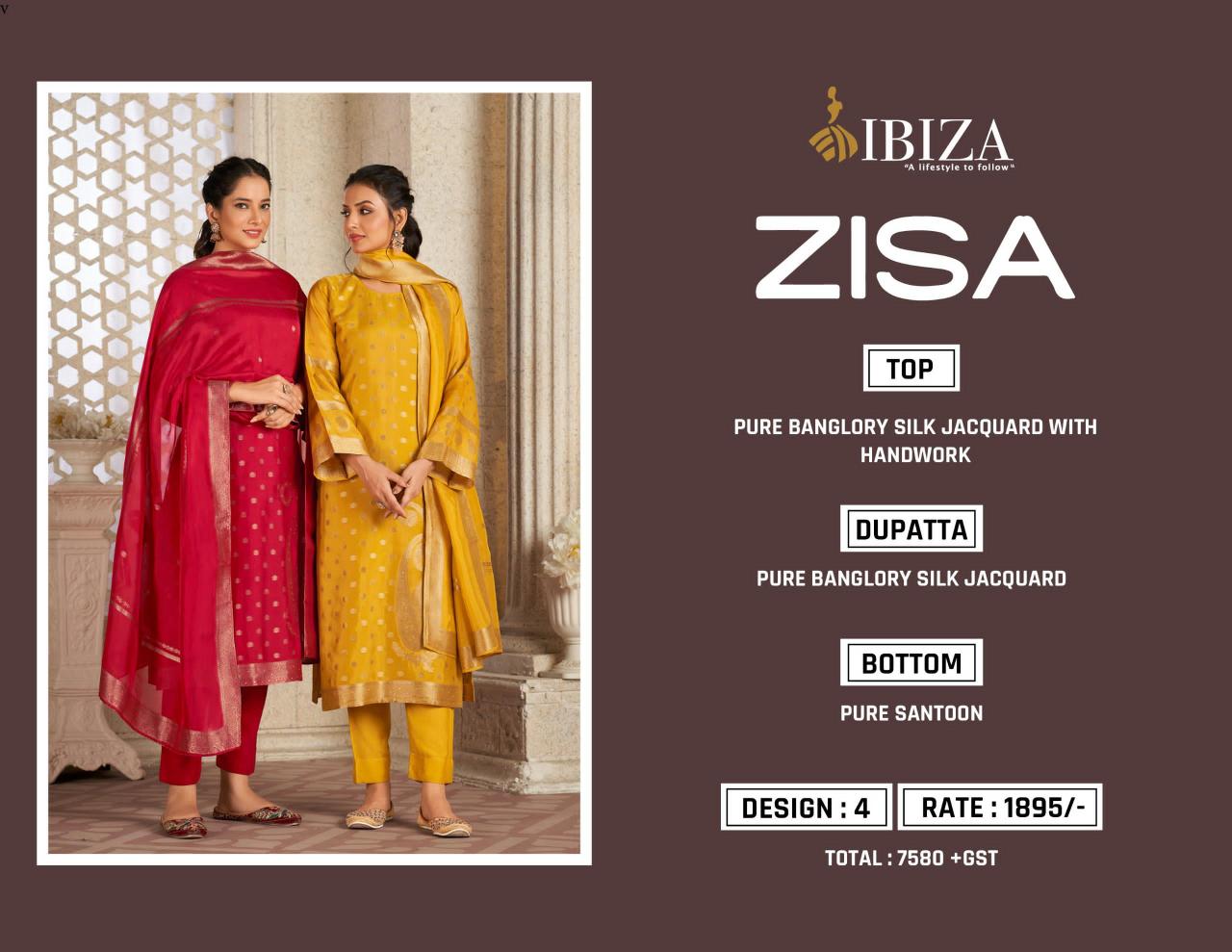Ibiza Zisa Pure Banglory Silk Jacquard Salwar Kameez Wholesale Catalog