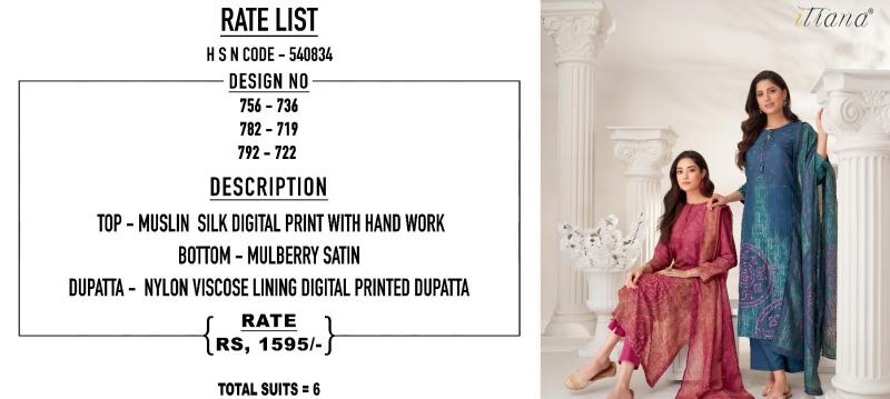 Itrana Prachi Muslin Silk Digital Printed Salwar Kameez Wholesale Catalog