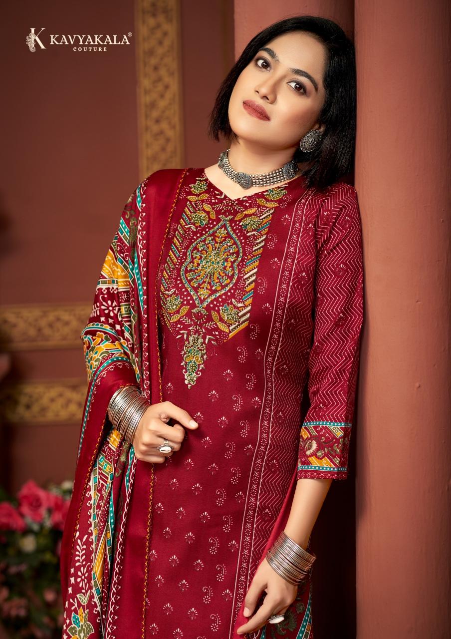 KavyaKala Cherry Woollen Pashmina wholesale online shopping dress material
