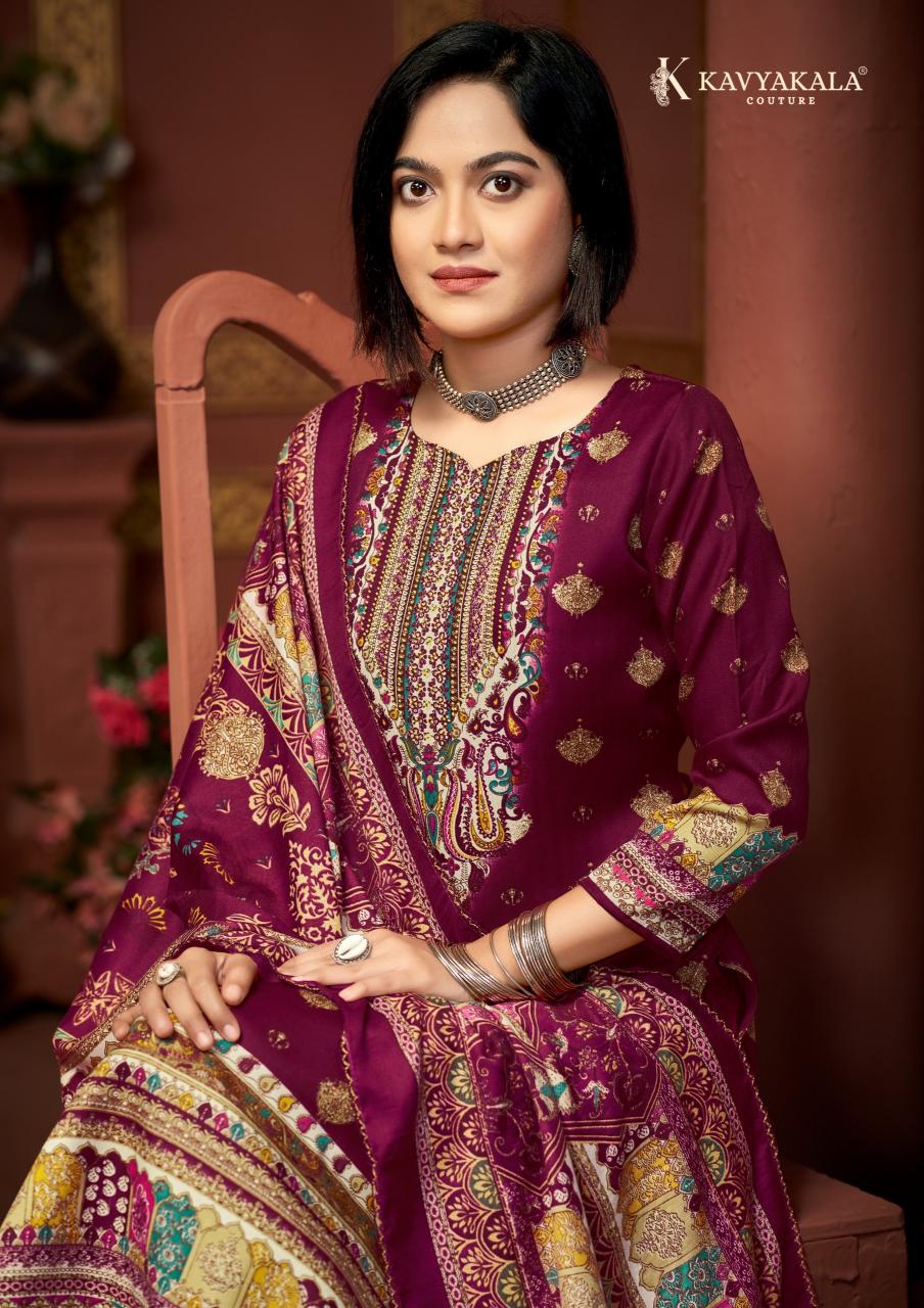 KavyaKala Cherry Woollen Pashmina wholesale online shopping dress material