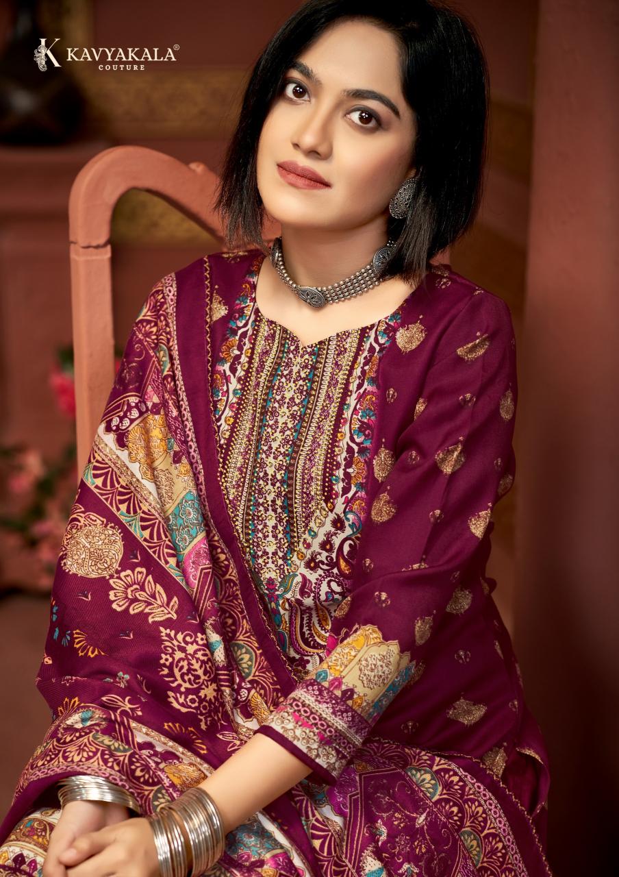 KavyaKala Cherry Woollen Pashmina wholesale online shopping dress material