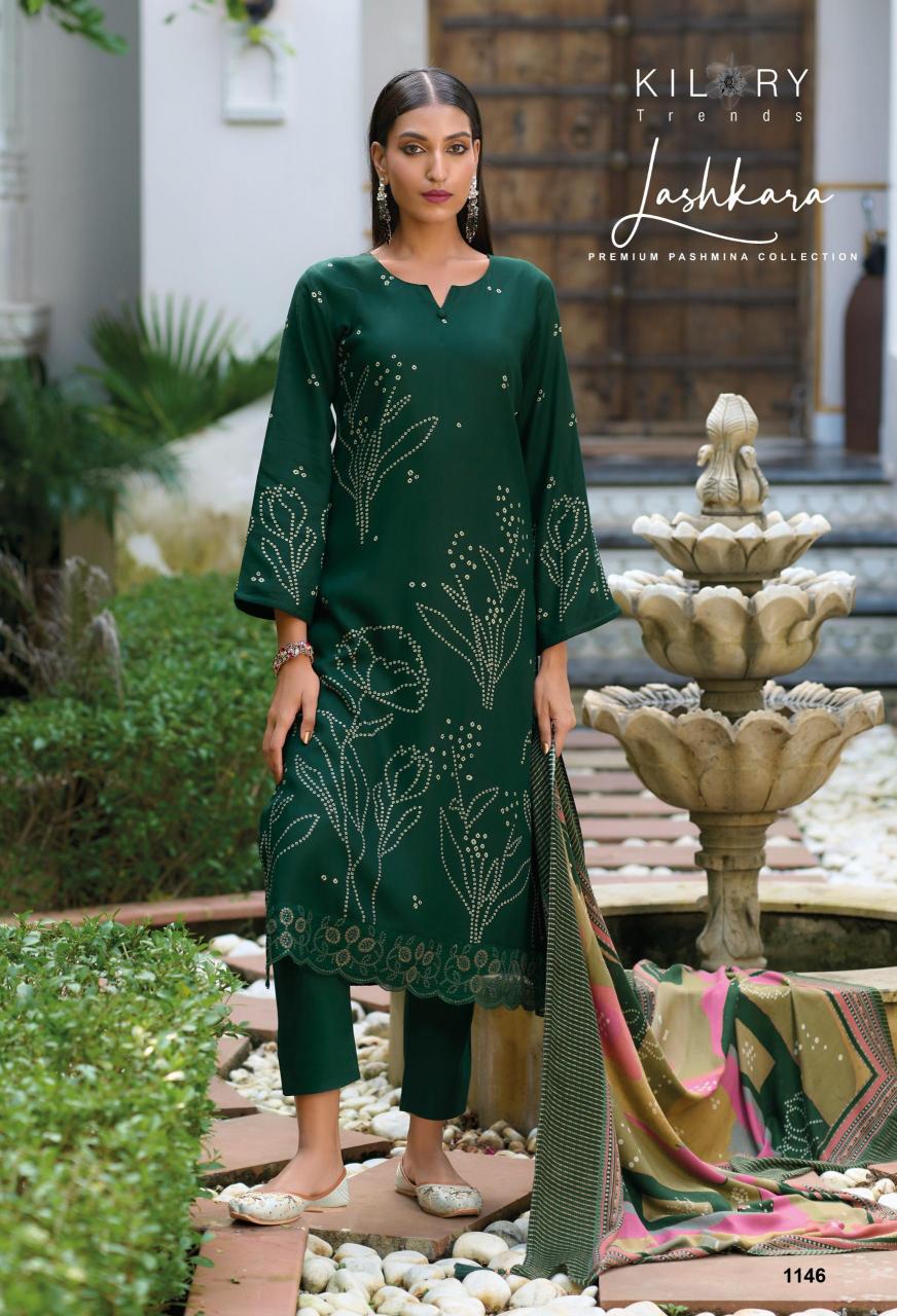 Kilory Lashkara Pure Viscose Pashmina Digital Printed Salwar Kameez Wholesale Catalog