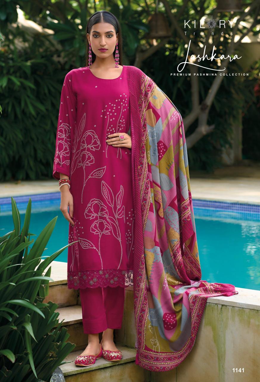 Kilory Lashkara Pure Viscose Pashmina Digital Printed Salwar Kameez Wholesale Catalog