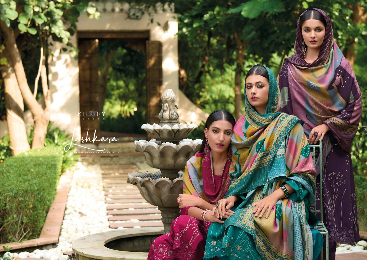 Kilory Lashkara Pure Viscose Pashmina Digital Printed Salwar Kameez Wholesale Catalog