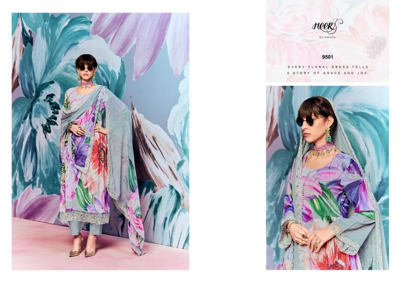 Kimora Heer Super star Vol 194 Pashmina staple With Embroidery butti Salwar Kameez Wholesale Catalog