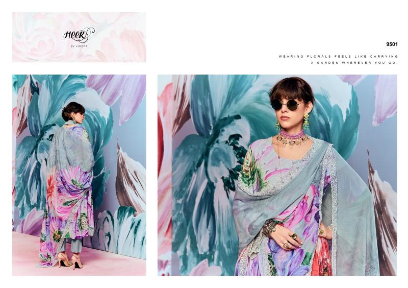 Kimora Heer Super star Vol 194 Pashmina staple With Embroidery butti Salwar Kameez Wholesale Catalog