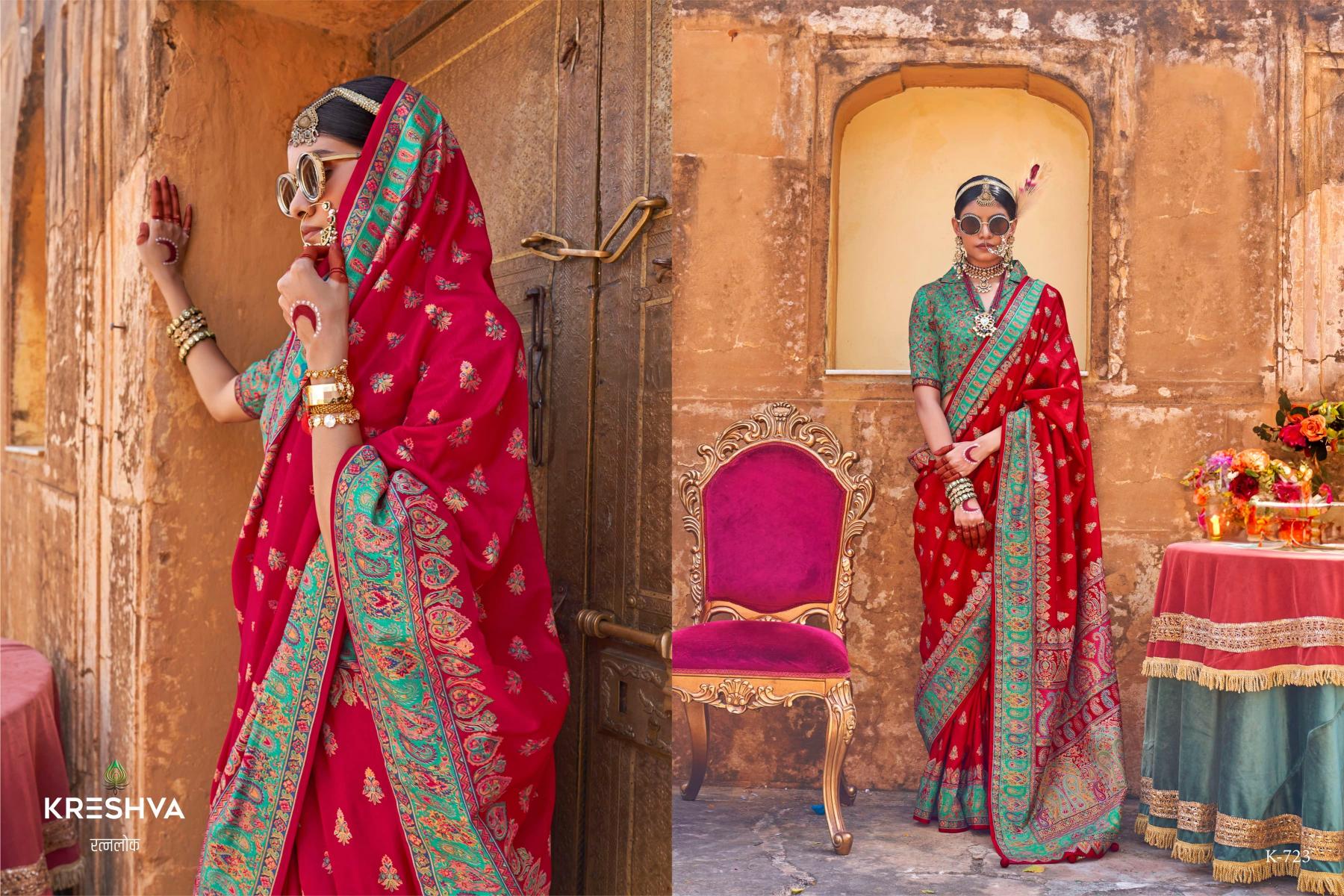 Kreshva Padmakamal Designer Printed Silk type of silk sarees india