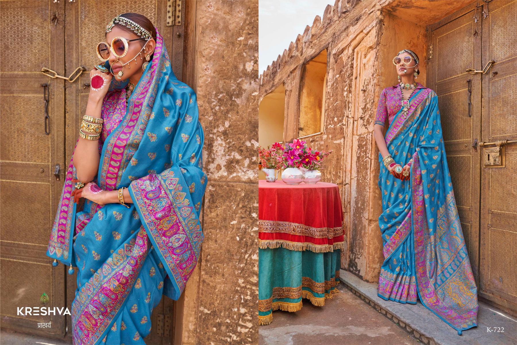 Kreshva Padmakamal Designer Printed Silk type of silk sarees india