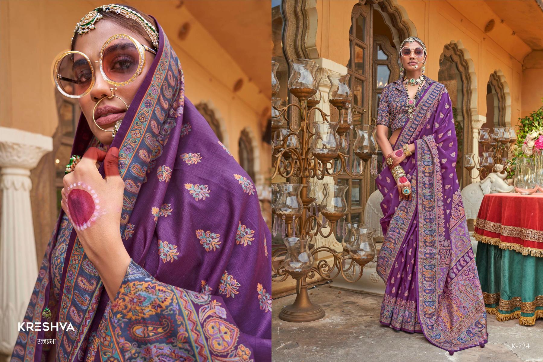 Kreshva Padmakamal Designer Printed Silk type of silk sarees india