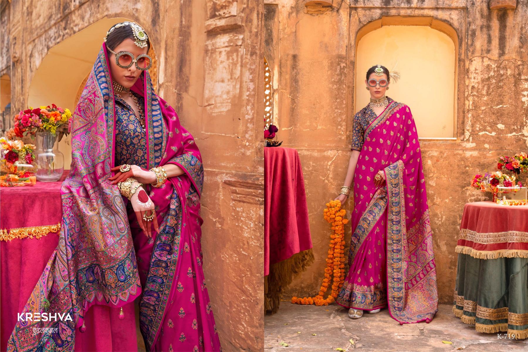 Kreshva Padmakamal Designer Printed Silk type of silk sarees india
