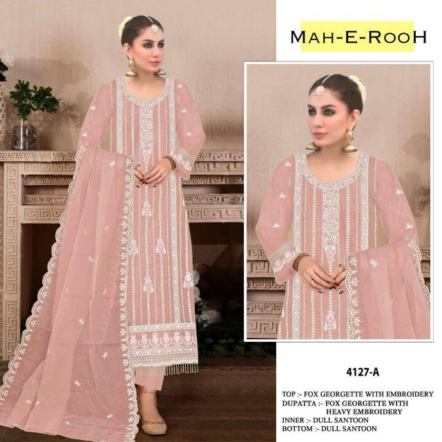 Mah E Rooh 4127 Organza Salwar Kameez Wholesale Catalog