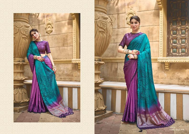Mahotsav Norita 43700 Gajari top silk saree brands in india