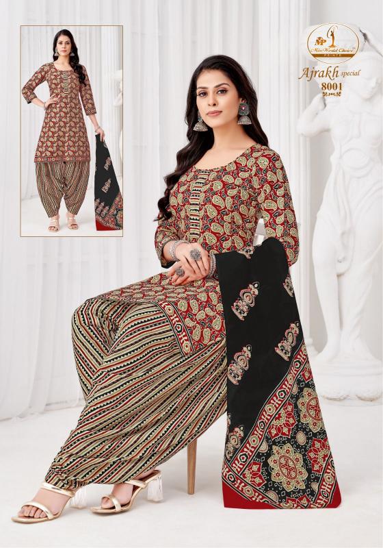 Miss World Ajrakh Vol-8 – Dress Material - Wholesale Catalog