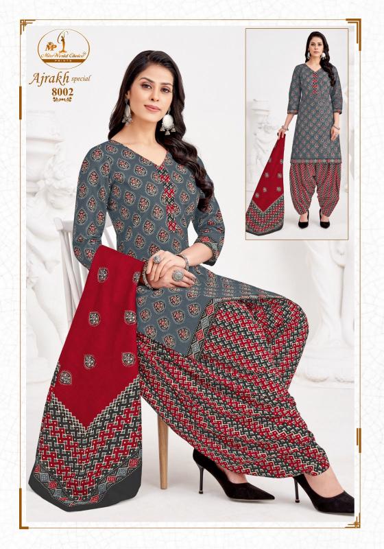 Miss World Ajrakh Vol-8 – Dress Material - Wholesale Catalog