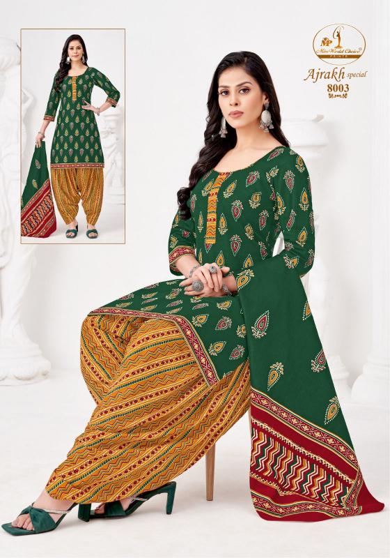 Miss World Ajrakh Vol-8 – Dress Material - Wholesale Catalog