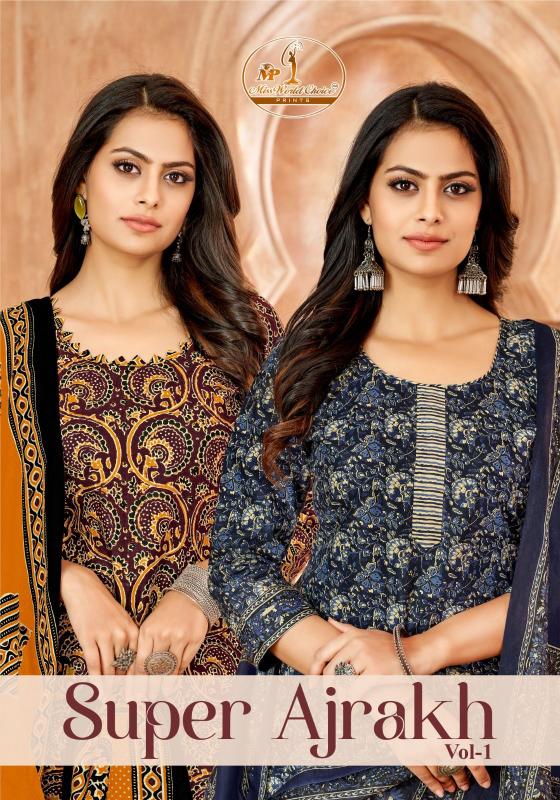 Miss World Super Ajrakh Vol-01 – Dress Material - Wholesale Catalog