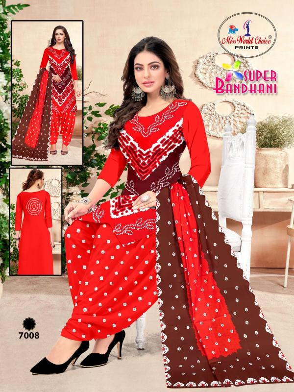 Miss World Super Bandhani Vol-07 – Dress Material - Wholesale Catalog