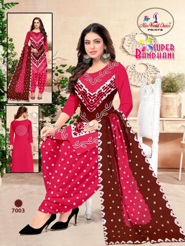 Miss World Super Bandhani Vol-07 – Dress Material - Wholesale Catalog