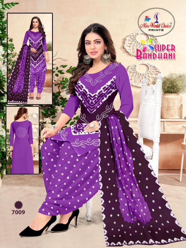 Miss World Super Bandhani Vol-07 – Dress Material - Wholesale Catalog