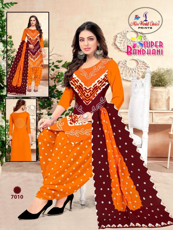 Miss World Super Bandhani Vol-07 – Dress Material - Wholesale Catalog