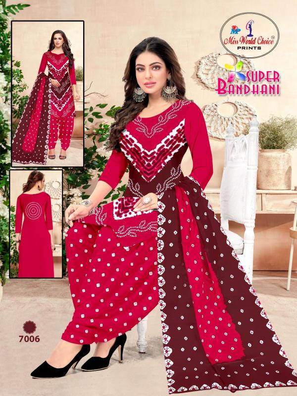 Miss World Super Bandhani Vol-07 – Dress Material - Wholesale Catalog