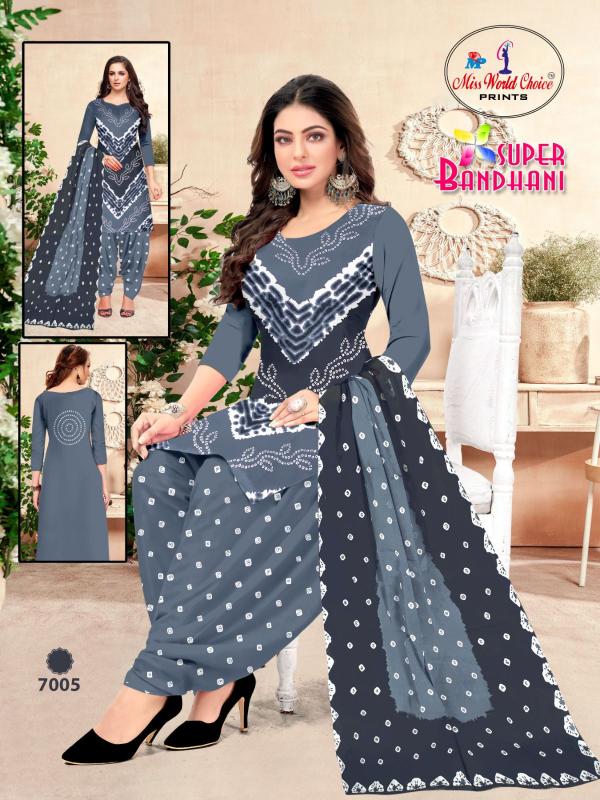 Miss World Super Bandhani Vol-07 – Dress Material - Wholesale Catalog