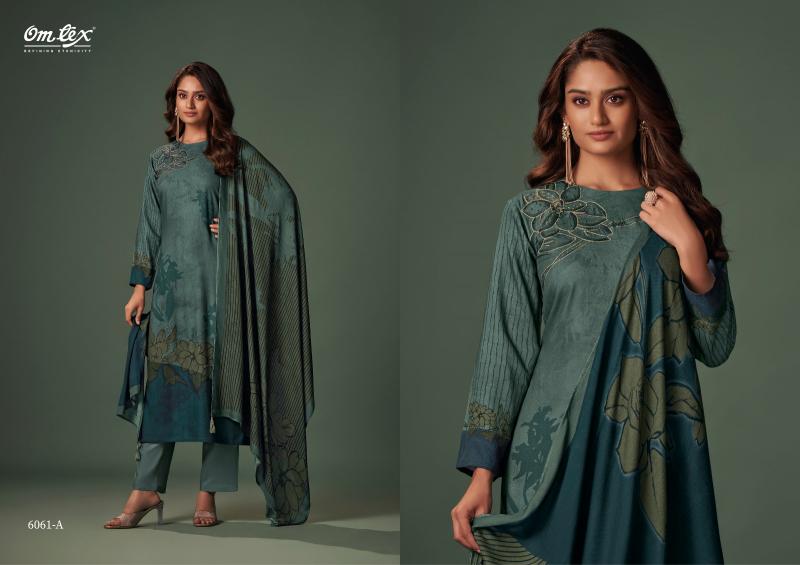 Omtex Elwes Pashmina Digital Printed Embroidery Salwar Kameez Wholesale Catalog