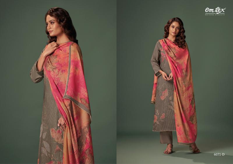 Omtex Kaizen Digital Printed Pashmina With Hand Work Salwar Kameez Wholesale Catalog