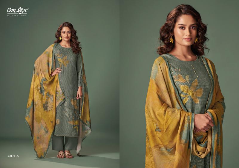 Omtex Kaizen Digital Printed Pashmina With Hand Work Salwar Kameez Wholesale Catalog
