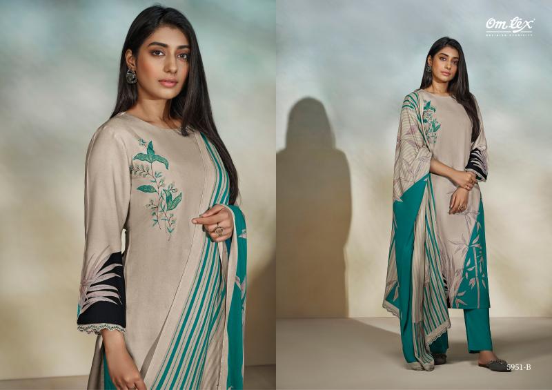 Omtex Larissa Pashmina Digital Printed Salwar Kameez Wholesale Catalog