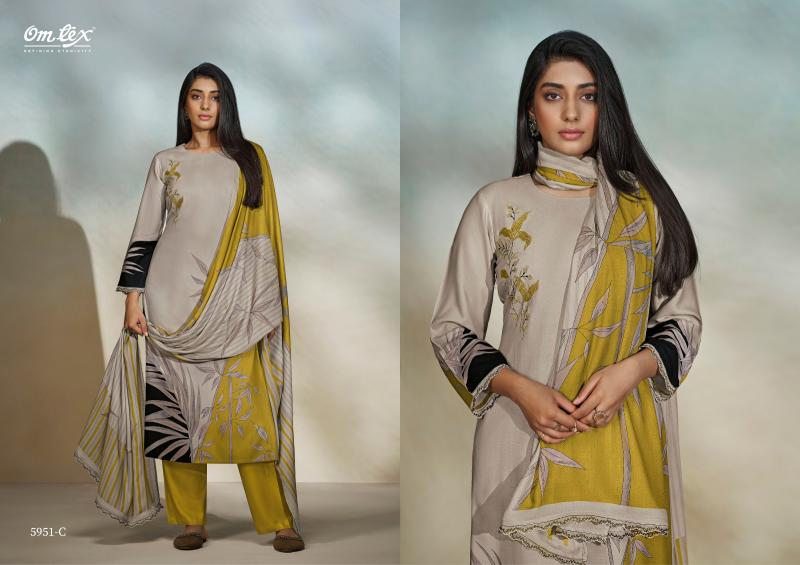 Omtex Larissa Pashmina Digital Printed Salwar Kameez Wholesale Catalog