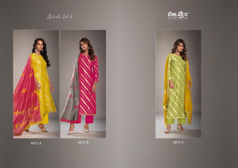 Omtex Nikisha Vol 2 Silk Jacquard Salwar Kameez Wholesale Catalog 