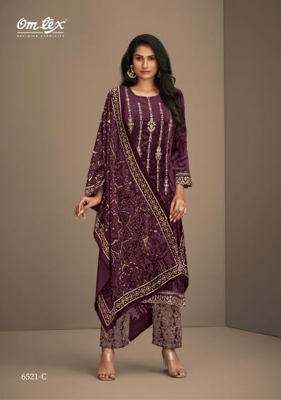 OMTEX RITHA VOL 17 Viscose Velvet with embroidered Salwar Kameez Wholesale Catalog