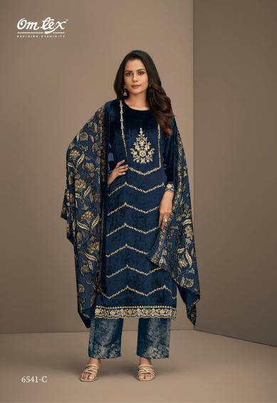 Omtex Ritha Vol 19 Pure Viscose Velvet with embroidered Salwar Kameez Wholesale Catalog