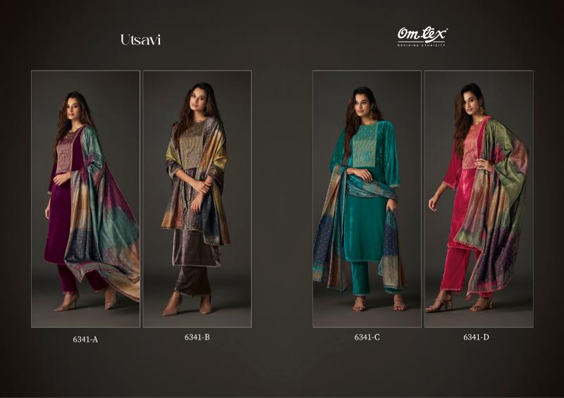Omtex Utsavi Velvet Embroidery Salwar Kameez Wholesale Catalog